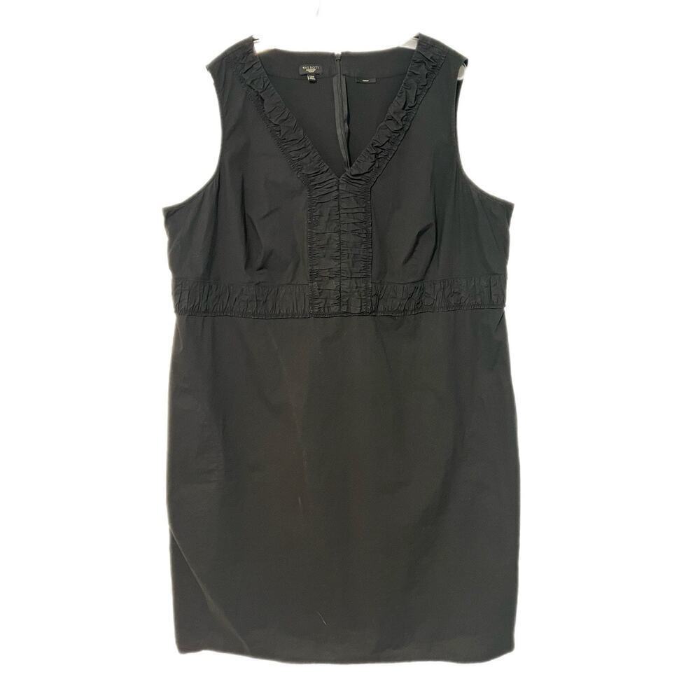 TALBOTS Plus Size Women Dress 24W Black Babydoll Career Minimalist Pockets